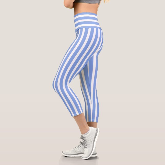 Leggings Capri Rayas Azules (Izquierda)