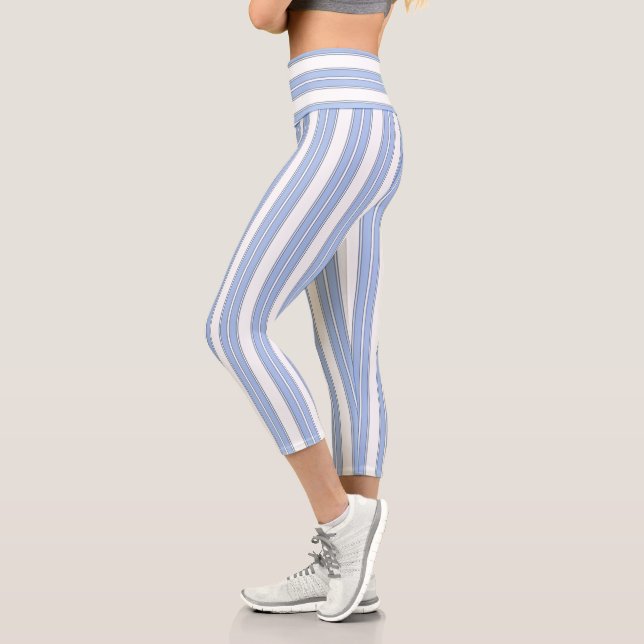 Leggings Capri Rayas azules y blancas (Izquierda)