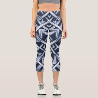 Leggings Capri Rayas de armonía en azul