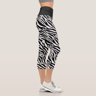 Leggings Capri Rayas de cebra Capris de impresión animal