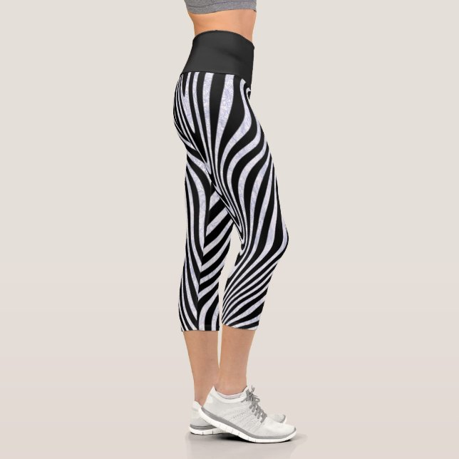 Leggings Capri Rayas de cebra congeladas (Derecha)