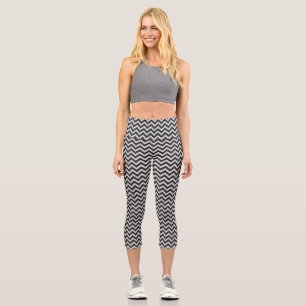 Leggings Capri Rayas de mármol blanco y negro y lisa manta