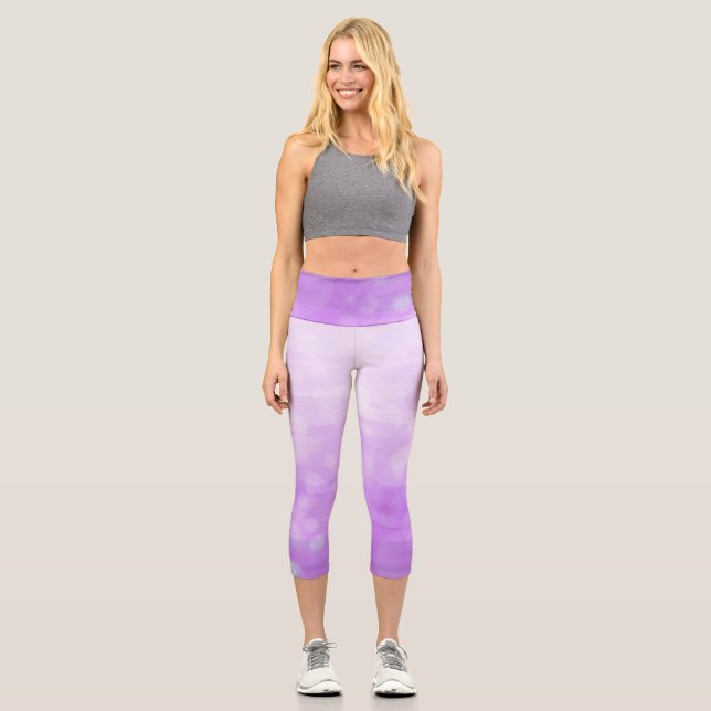Leggings Capri Rayas degradadas moradas desvanecidas    (Anverso)