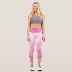 Leggings Capri Rayas degradadas rosadas descoloridas   