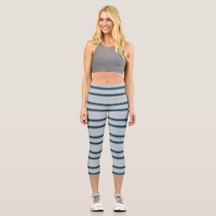 Leggings Capri Rayas grises azules