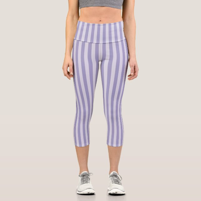 Leggings Capri Rayas Moradas (Anverso)