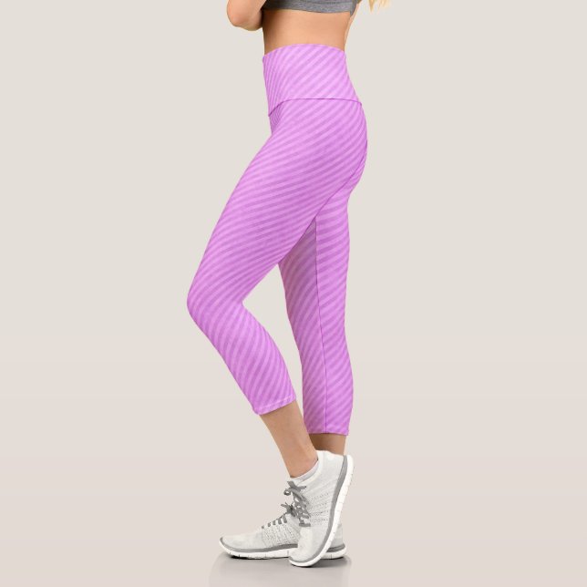 Leggings Capri Rayas rosadas gruesas (Izquierda)