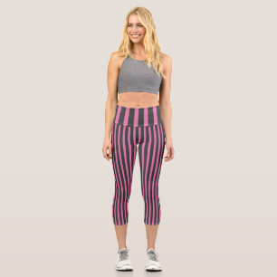 Leggings Capri Rayas rosadas y grises