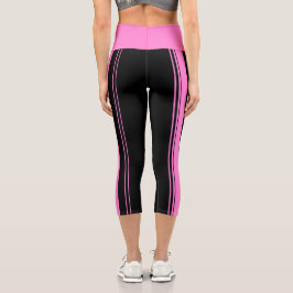 Leggings Capri Rayas rosadas y negras