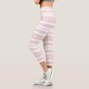 Leggings Capri rayas rosas y blancas