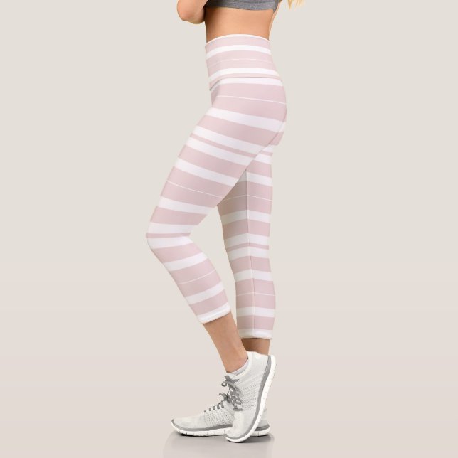 Leggings Capri rayas rosas y blancas (Izquierda)