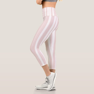Leggings Capri rayas rosas y blancas