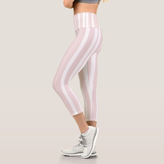 Leggings Capri rayas rosas y blancas (Izquierda)