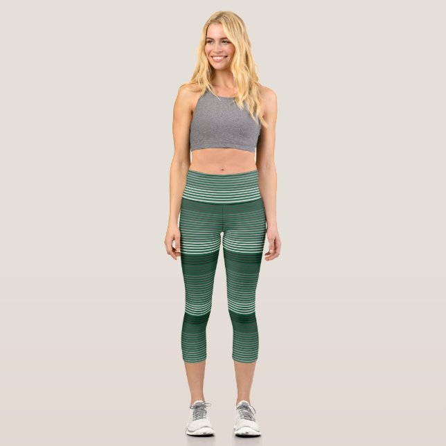 Leggings Capri Rayas Verdes (Anverso)