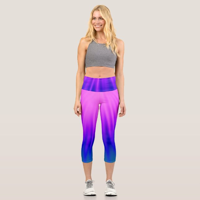 Leggings Capri Rayo de luz - azul y rosa (Anverso)