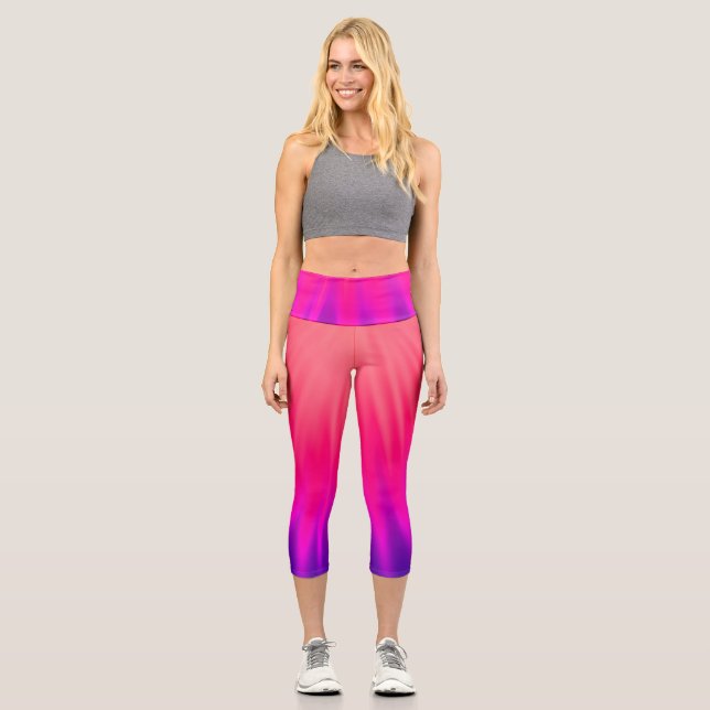 Leggings Capri Rayo de luz - rosa y morado (Anverso)