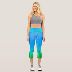 Leggings Capri Rayo de luz - Verde y Azul