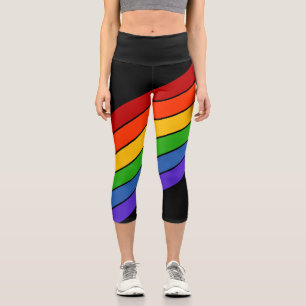 Leggings Capri Rayo diagonal negro