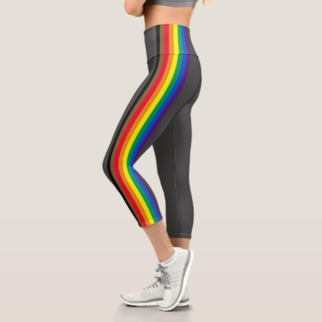 Leggings Capri Rayos arco iris de Lgbtq bandera del orgullo gay g (Izquierda)
