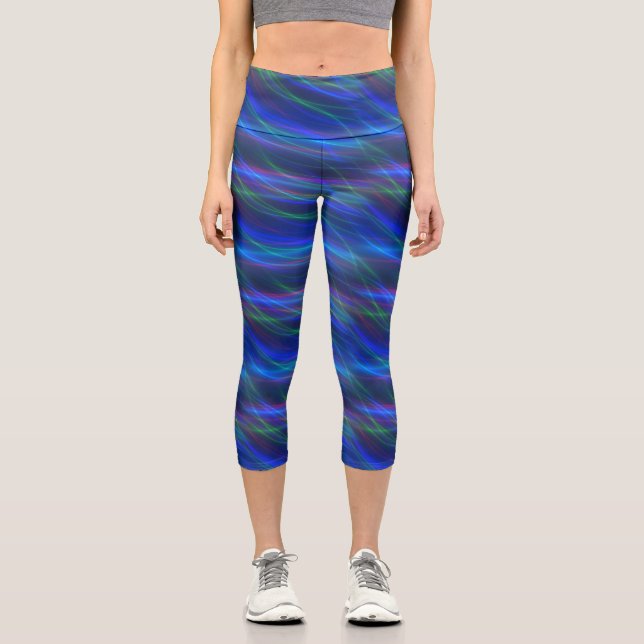 Leggings Capri Rayos multicolores brillantes (Anverso)