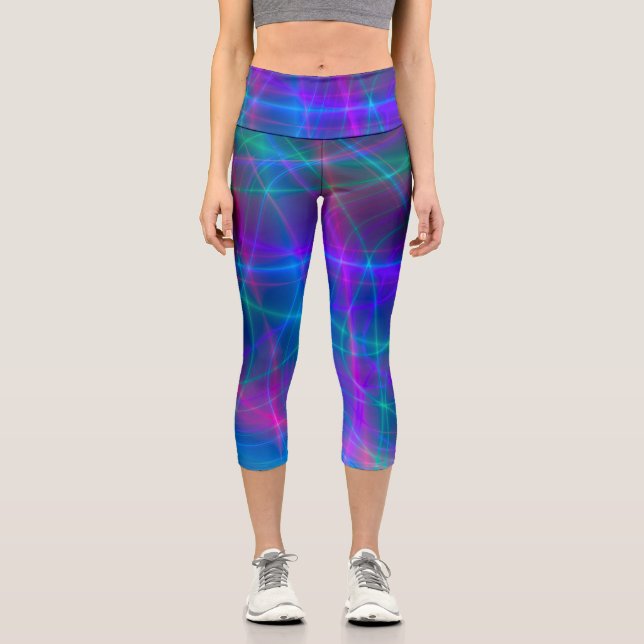 Leggings Capri Rayos multicolores brillantes (Anverso)