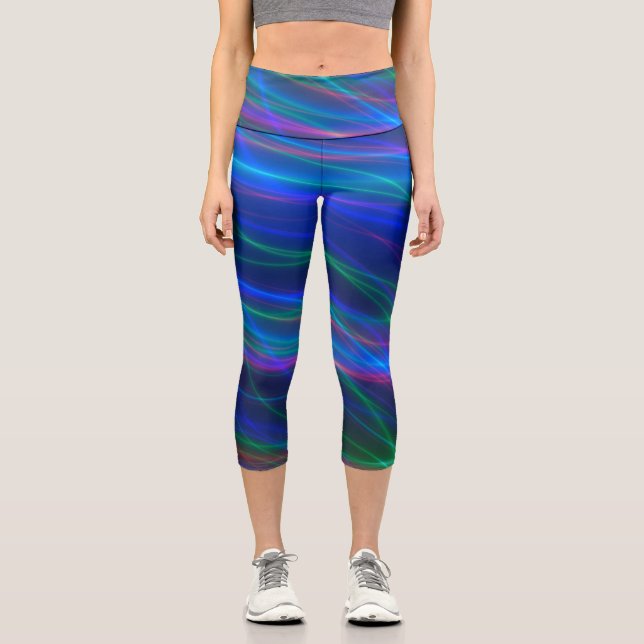 Leggings Capri Rayos multicolores brillantes (Anverso)