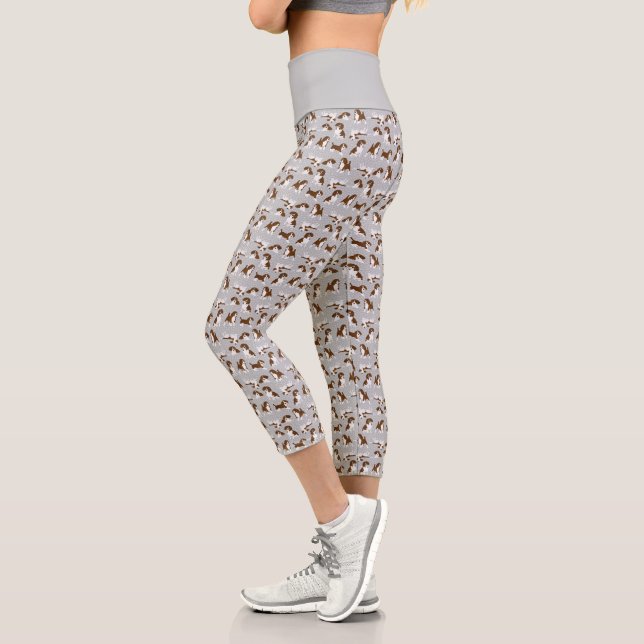 Leggings Capri Raza de perro beagle - gris (Izquierda)