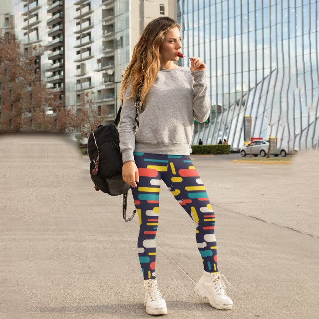 Leggings Capri Rectángulo redondeado geográfico (Subido por el creador)