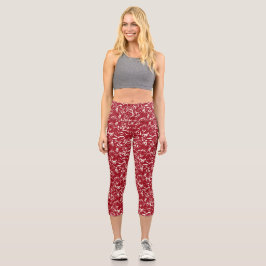 Leggings Capri Red Abstract Capris