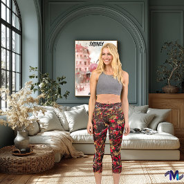 Leggings Capri Red Blaze Urban Jungle - Diseño audaz y fuerte.