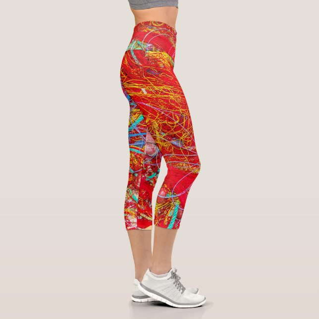 Leggings Capri Redes de pesca coloridas (Derecha)