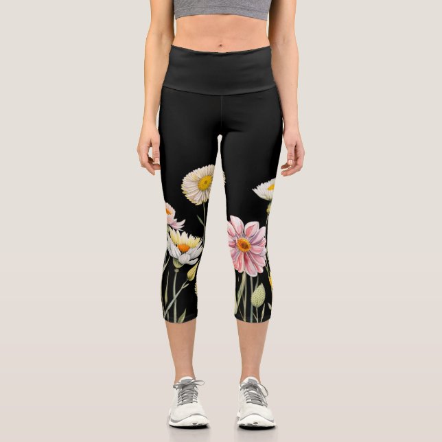 Leggings Capri Reflexiones florales (Anverso)