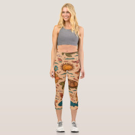 Leggings Capri Regalo de Capris de Cintura Alta Vibraciones Tropi