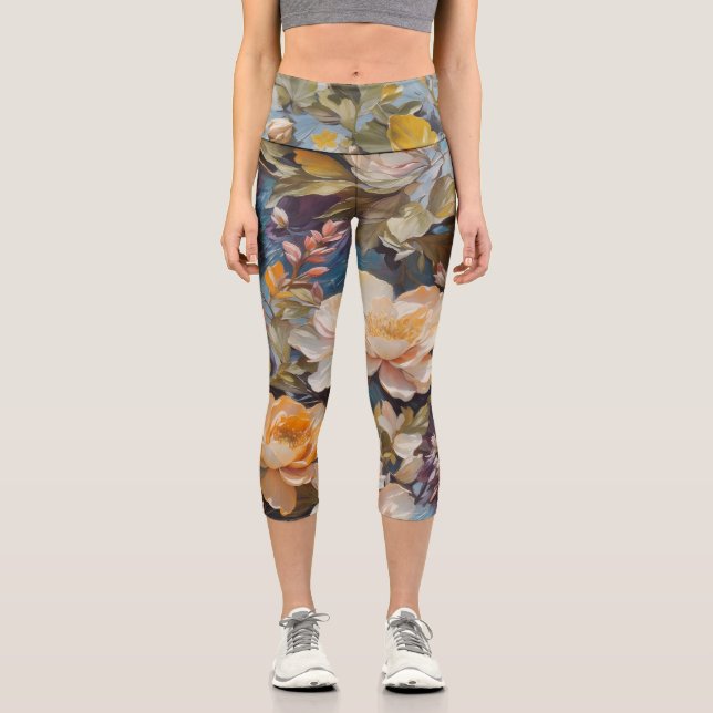Leggings Capri Regalos de jubilación de Personalizados de flores  (Anverso)