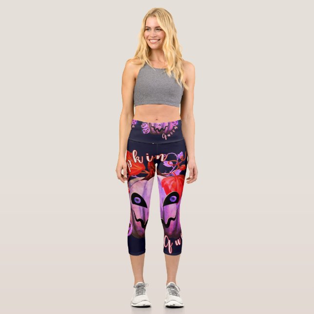 Leggings Capri Reina de calabaza (Anverso)