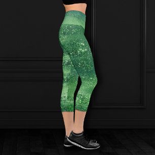 Leggings Capri Relieve metalizado Glitzy Espuma metálica de la