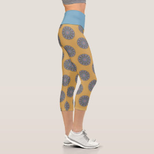 Leggings Capri Reloj de Mandala Pintado a Mano 3