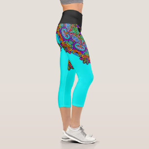 Leggings Capri Reloj de mano con diseño de Mandala 24
