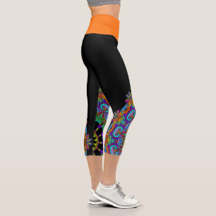 Leggings Capri Reloj de mano pintado Mandala Cara 24