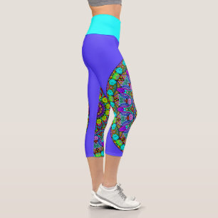 Leggings Capri Reloj de mano pintado Mandala Cara 4
