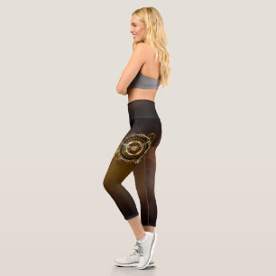 Leggings Capri Reloj de vapor con engranajes antiguos