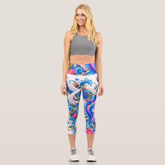 Leggings Capri Remolinos Coloridos Abstractos - Ps
