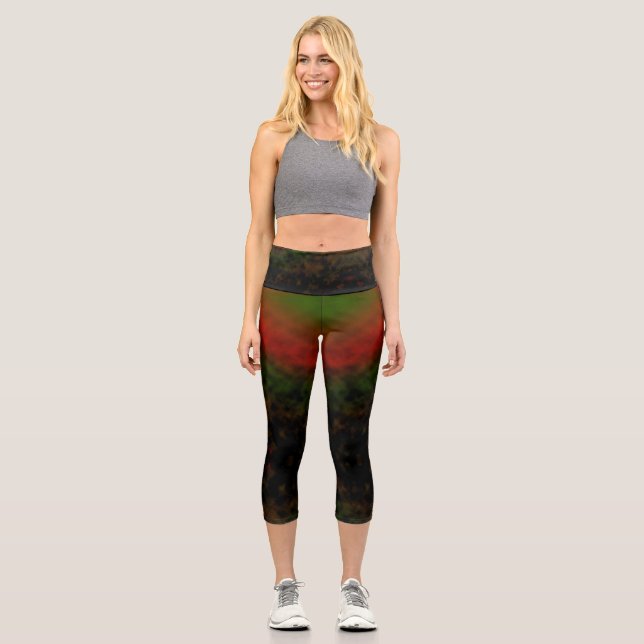 Leggings Capri Resplandor de la Ember del Bosque (Anverso)