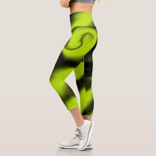 Leggings Capri Resumen 3 en verde negro y limón