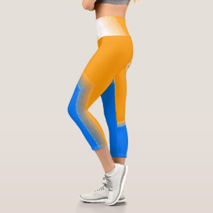 Leggings Capri Resumen Art Pastel Lavender Naranja Azul
