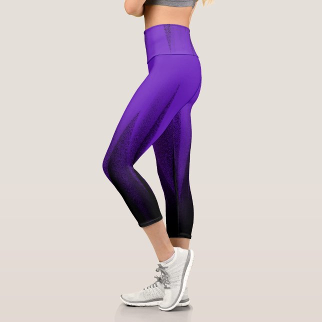 Leggings Capri Resumen Art Pastel Lavender Purple Black (Izquierda)