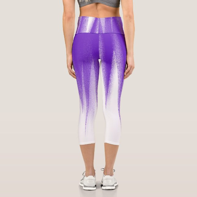 Leggings Capri Resumen Art Pastel Lavender Purple White (Reverso )
