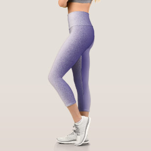 Leggings Capri Resumen Art Pastel Lavender Purple White