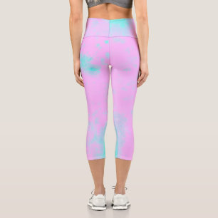 Leggings Capri Resumen Arte Minimalismo Pastel Rosa