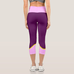 Leggings Capri Resumen Arte Minimalismo Pastel Rosa